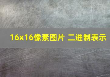 16x16像素图片 二进制表示